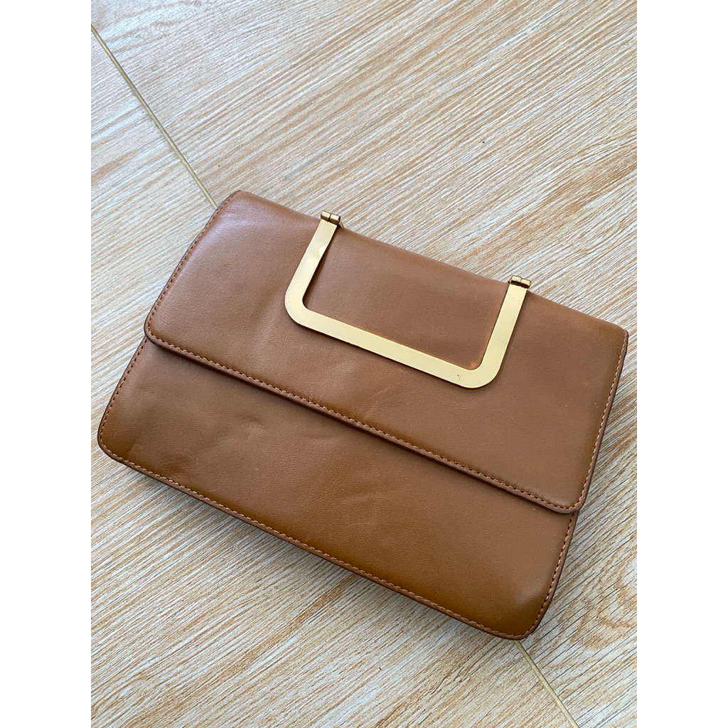 EENK tas sling coklat brown kulit asli