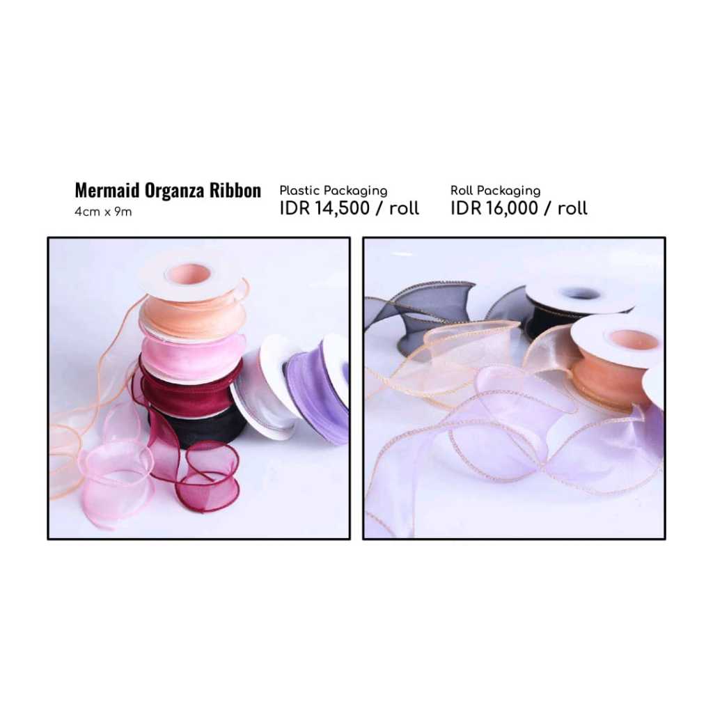 

MY Supplies - Flower Wrapping Ribbon Mermaid Organza Ribbon Pita Hiasan Buket Bunga Pita Roll