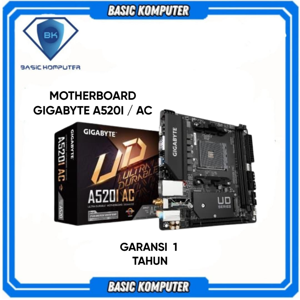 MOTHERBOARD GIGABYTE A520I / AC [Mini ITX AMD AM4 DDR4 PCIe 3.0]