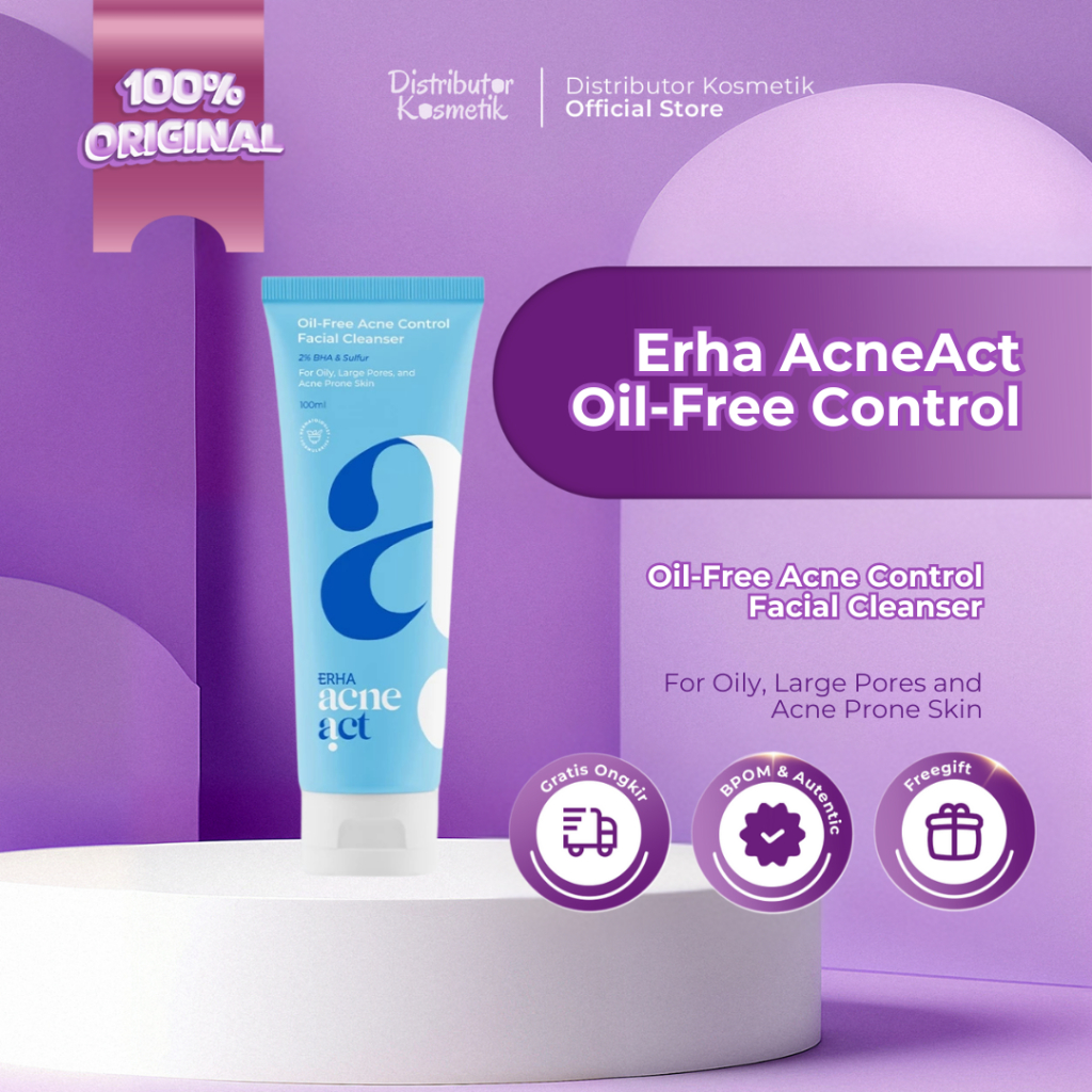 [ AGEN RESMI ] ERHA AcneAct Oil-Free Acne Control Facial Cleanser 100 ml - Erha Skincare Facial Wash