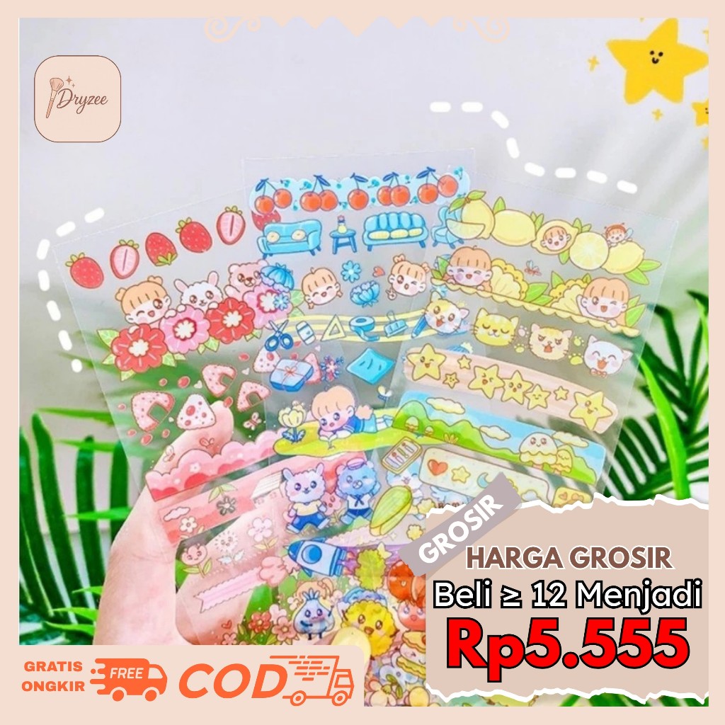 

Stiker Aesthetic Deco Buku Harian DIY Casing Set SP01