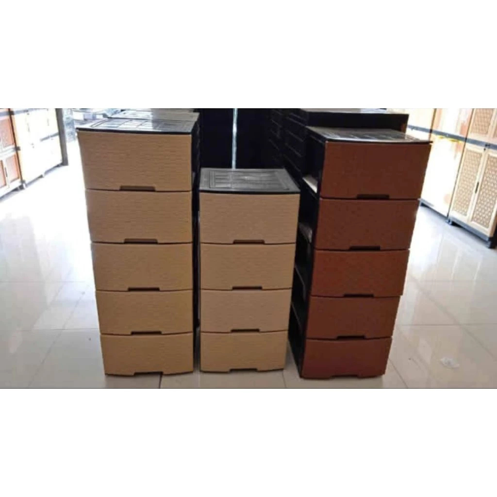 AJM Lemari Laci Gunplas 5 Susun krem