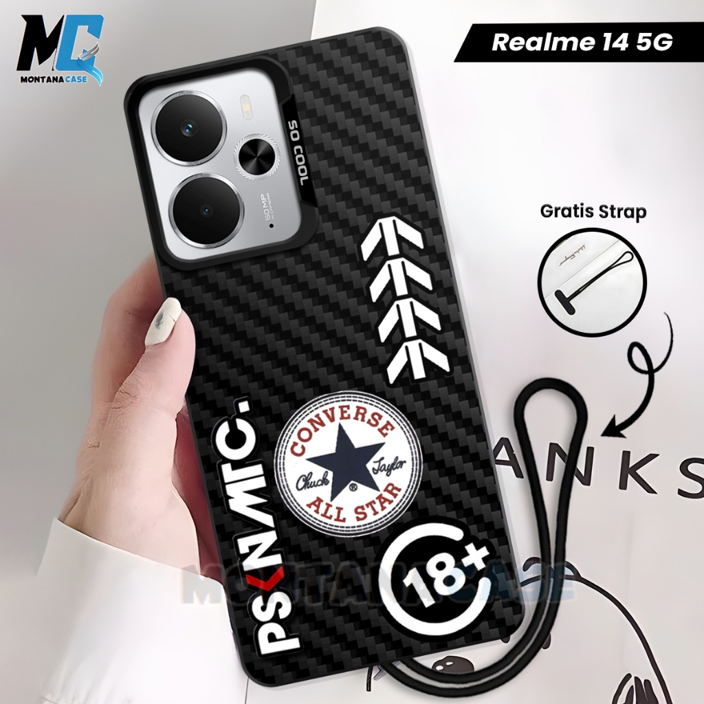 Casing Hybrid IMD Hologram Realme 14 5G So Cool Terbaru 2025 Bergambar Converse - Case Fusion aesthe