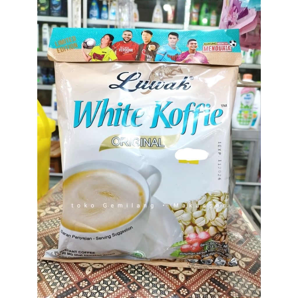 

Luwak white koffie original bag isi 18@20g, kopi instant 3 in 1