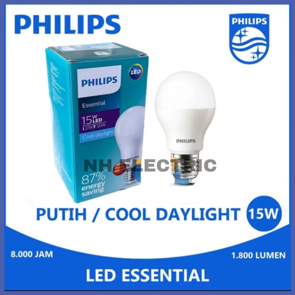 Lampu Led Essential Buld 15 Watt Ledbuld Putih Philips - Bohlam Led Buld Essential 15watt Philips Wh