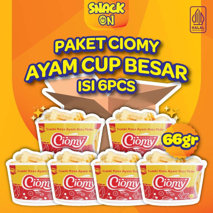 

Paket Ciomy Cuanki Ayam Keju Pedas Cup Besar isi 6 Pcs