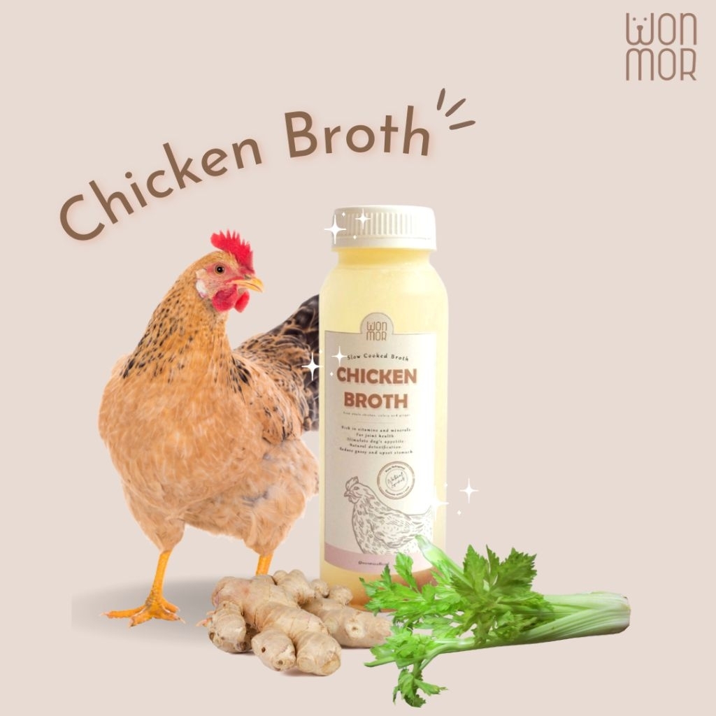 

CHICKEN BROTH - WONMOR slow cooked chicken broth for dog - kaldu ayam untuk anjing