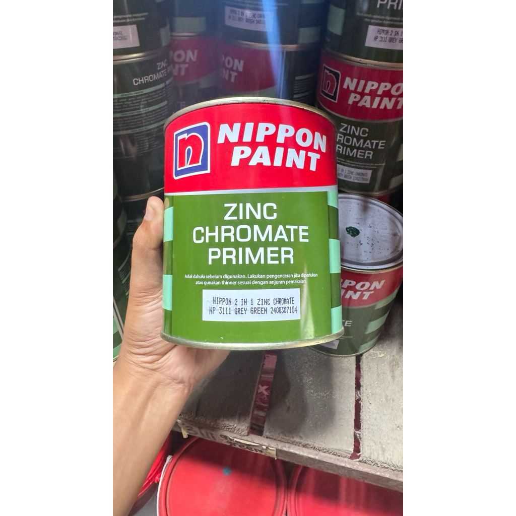 CAT DASAR ZINC CHROMATE PRIMER Nippon Paint 1kg, cat dasar besi, MENI BESI