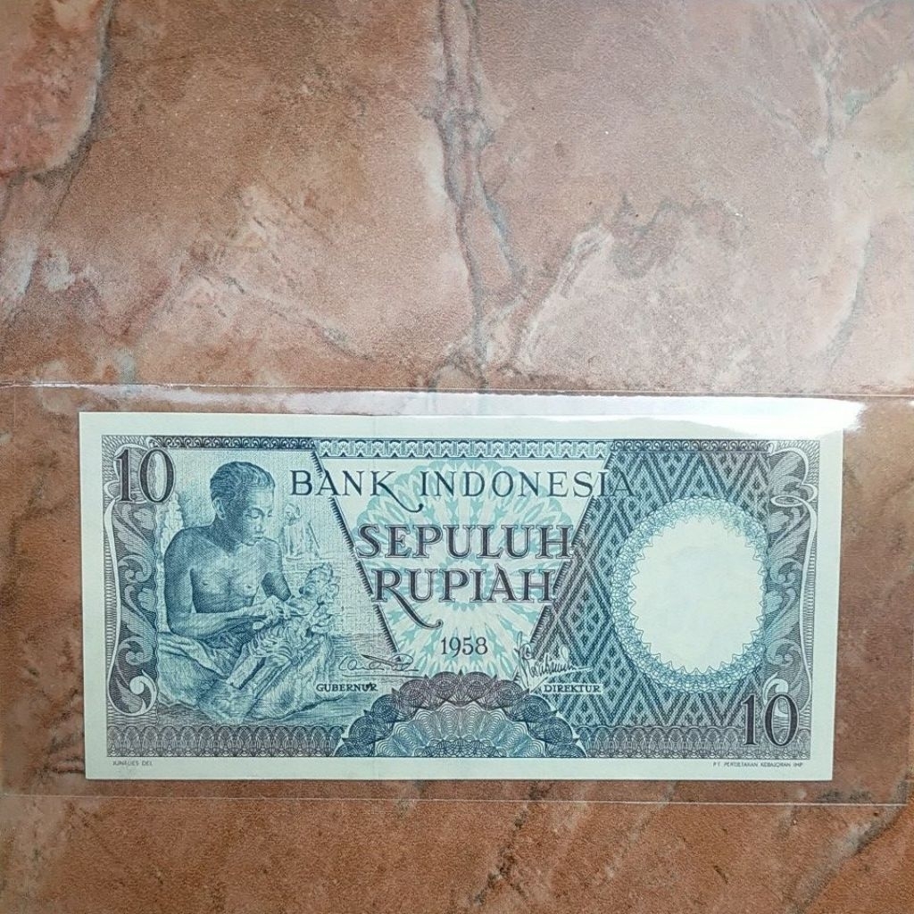 10 Rupiah Pekerja 1958