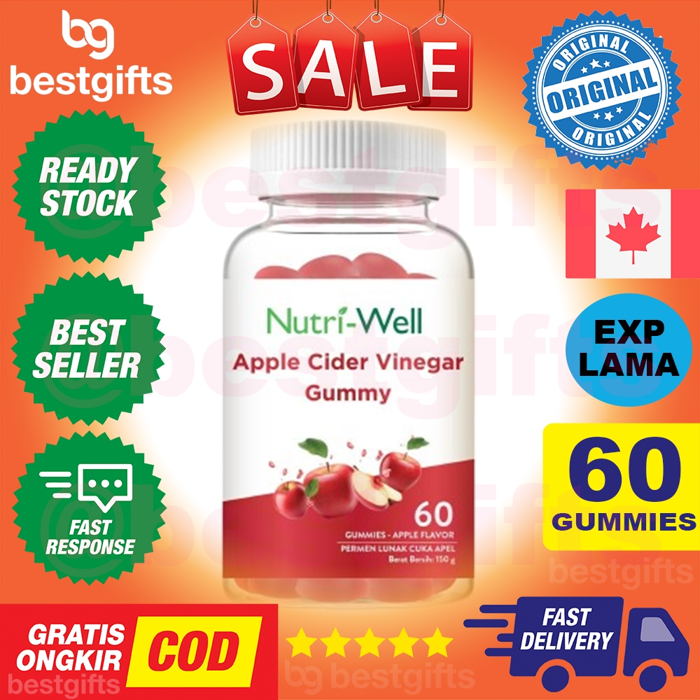 

NUTRIWELL NUTRI WELL APPLE CIDER VINEGAR CUKA APPLE BENTUK GUMMY MENINGKATKAN KESEHATAN USUS 60 GUMMIES