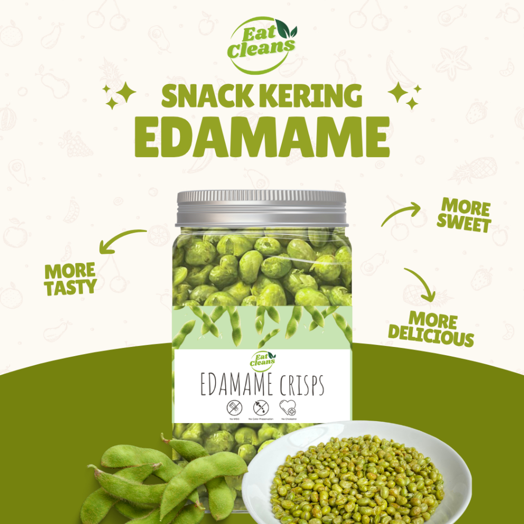 

Snack Keripik Edamame Krispi - Snack Sehat Edamame Crispy - Kriuk dan Renyah Vacuum Frying - Kripik Buah dan Sayur Sehat - Camilan Edamame - Makanan Diet Sehat - Snack Vegetarian - Snack Vegan Halal