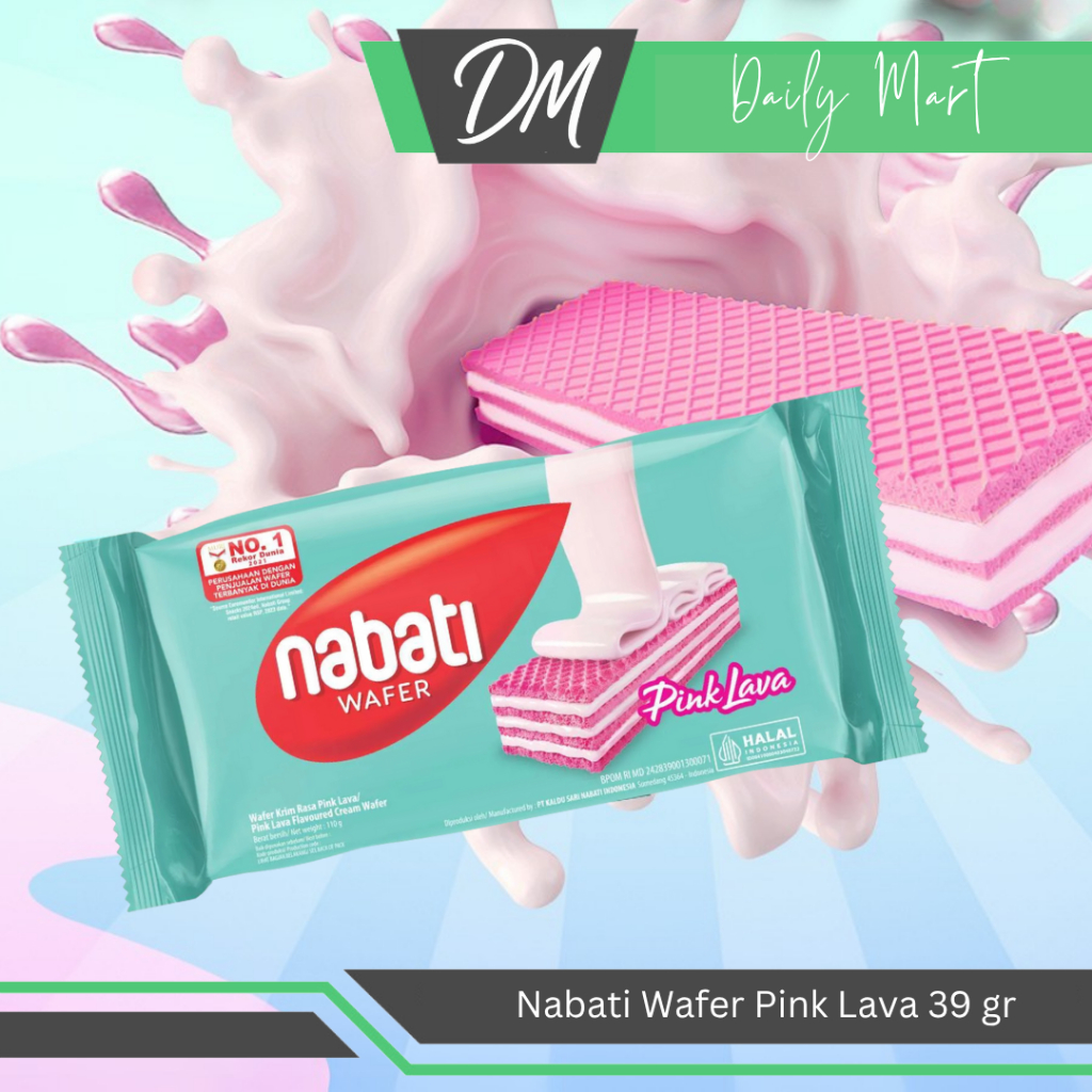 

NABATI Wafer Pink Lava 110 gr - Cemilan Manis Rasa Buah Beri Creamy Enak dan Murah
