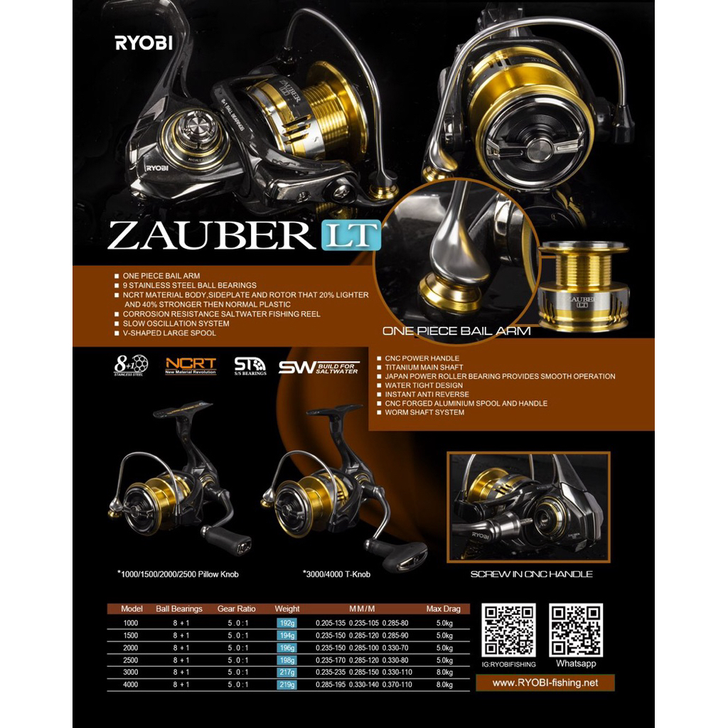 REEL RYOBI ZAUBER LT 1000,2000,4000