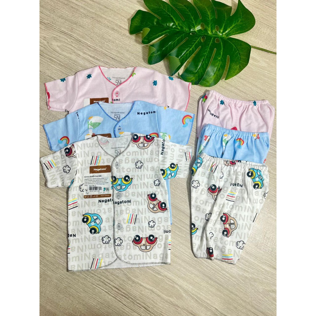 Set NB Nagatomi Pendek/Nagatomi Baby/Pakaian Bayi/Newborn/Perlengkapan bayi/Baju Bayi Baru Lahir