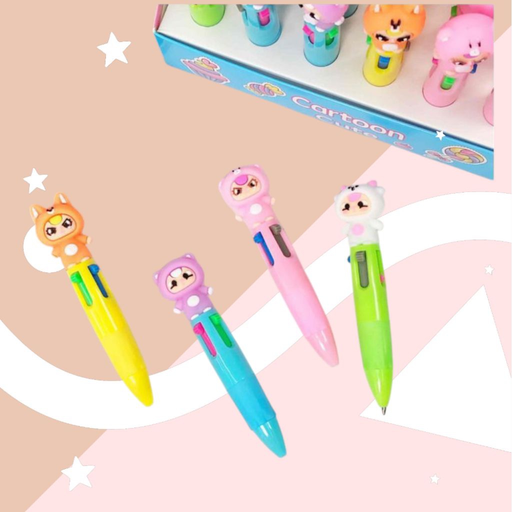 Pulpen mekanik 4 warna pulpen karakter pulpen mini baby three