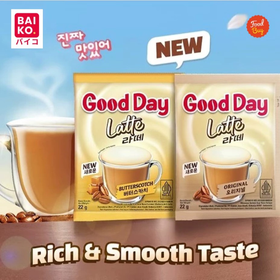 

Forcysn Good Day Latte Original Butterscotch 1 Renceng Isi 10 Sachet