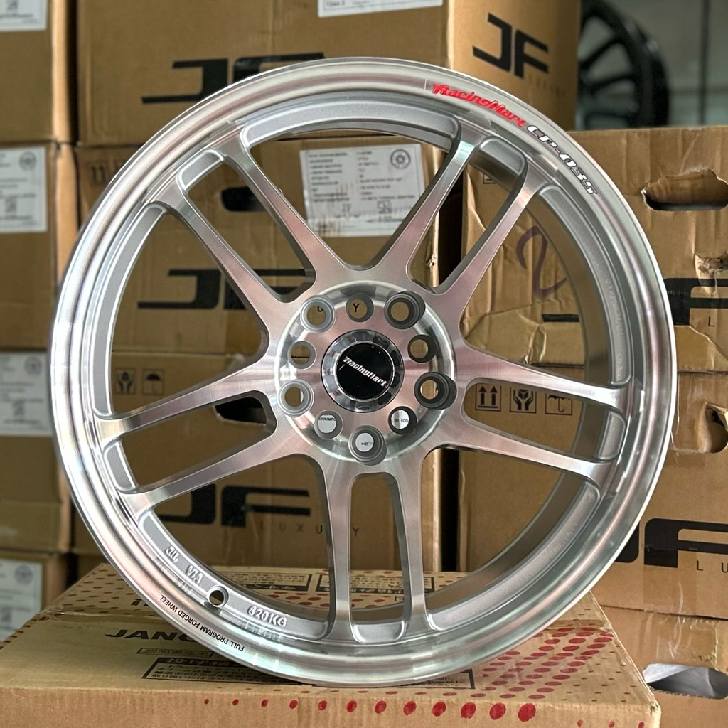 Velg Racinghart Cp035 Ring 17 Lebar 8 Pcd 10x100/114.3 Et 38 Warna Silver Machine Face Lip | Velg R1