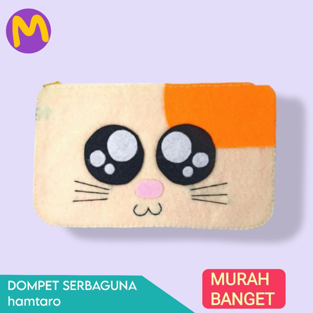 Dompet lucu / pouch flanel serbaguna aneka karakter / hamtaro