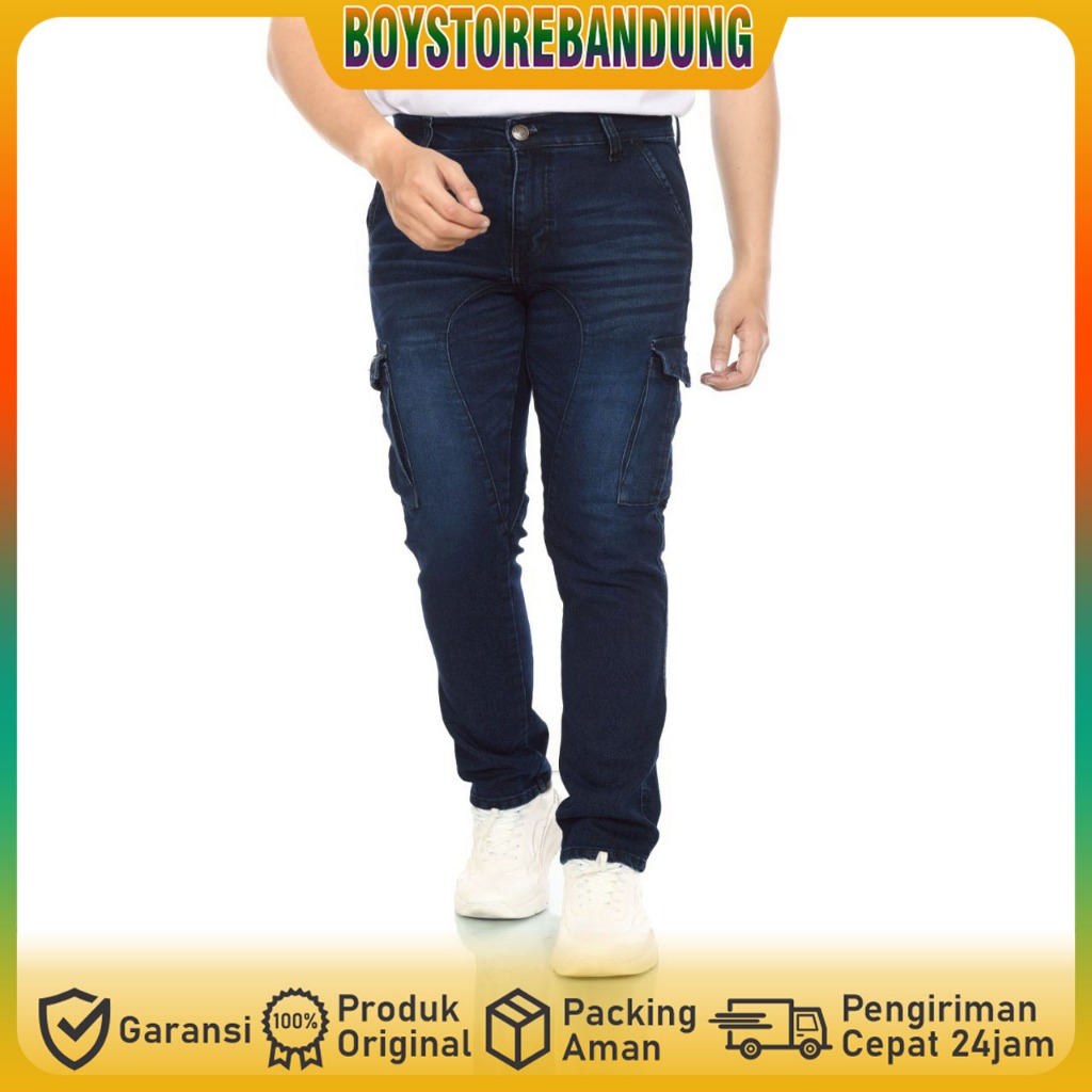 BOY - Jeans Cargo / Cargo jeans / Celana Jeans Cargo Pria / Celana Cargo Jeans Panjang Pria
