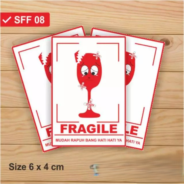 

[100 pcs] STIKER STICKER FRAGIL BARANG MUDAH PECAH UNIK READY