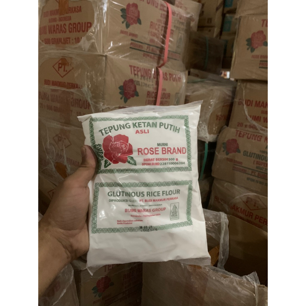 

Tepung beras mawar 500g & Tepung beras ketan mawar 500g Rose brand (dus)