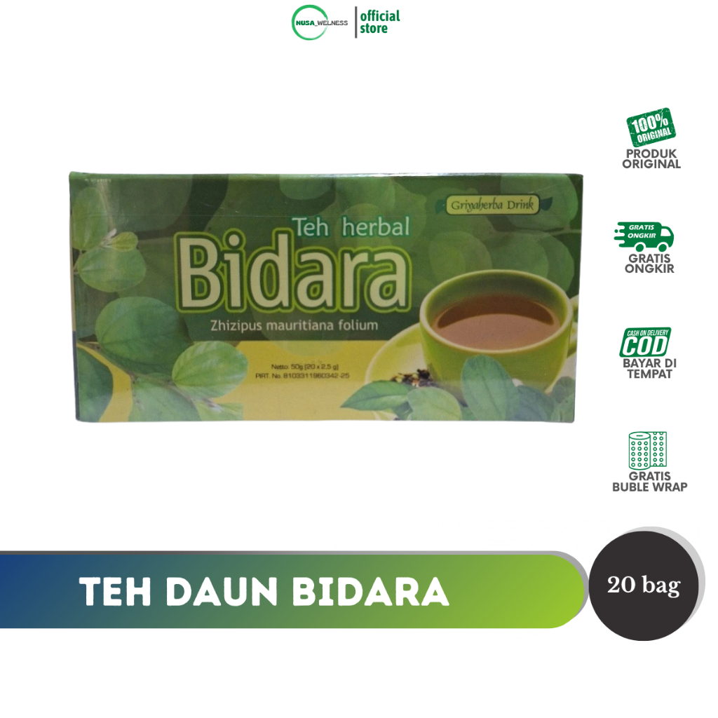 

TEH BIDARA GRIYA HERBA – isi 20 kantong teh herbal | pencernaan | maag | detoks tubuh | halal | 100% alami