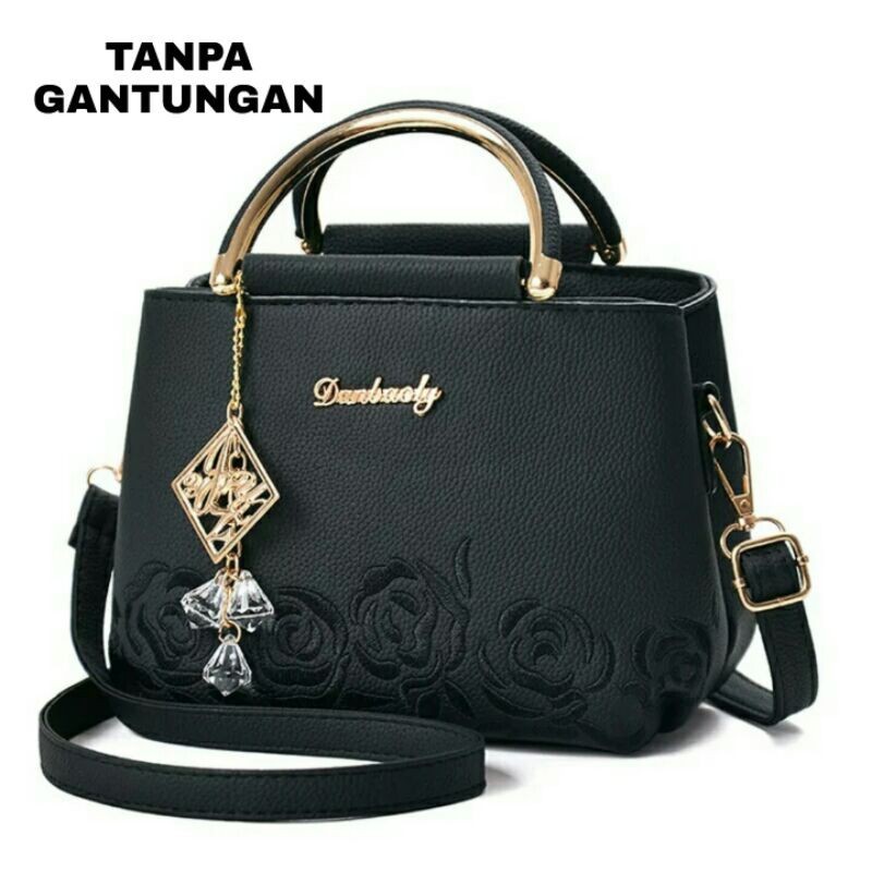 Tas Tangan Hitam Tanpa Gantungan Tas Selempang Wanita Cewe Kondangan Tas Kado Retro Pesta Cewek