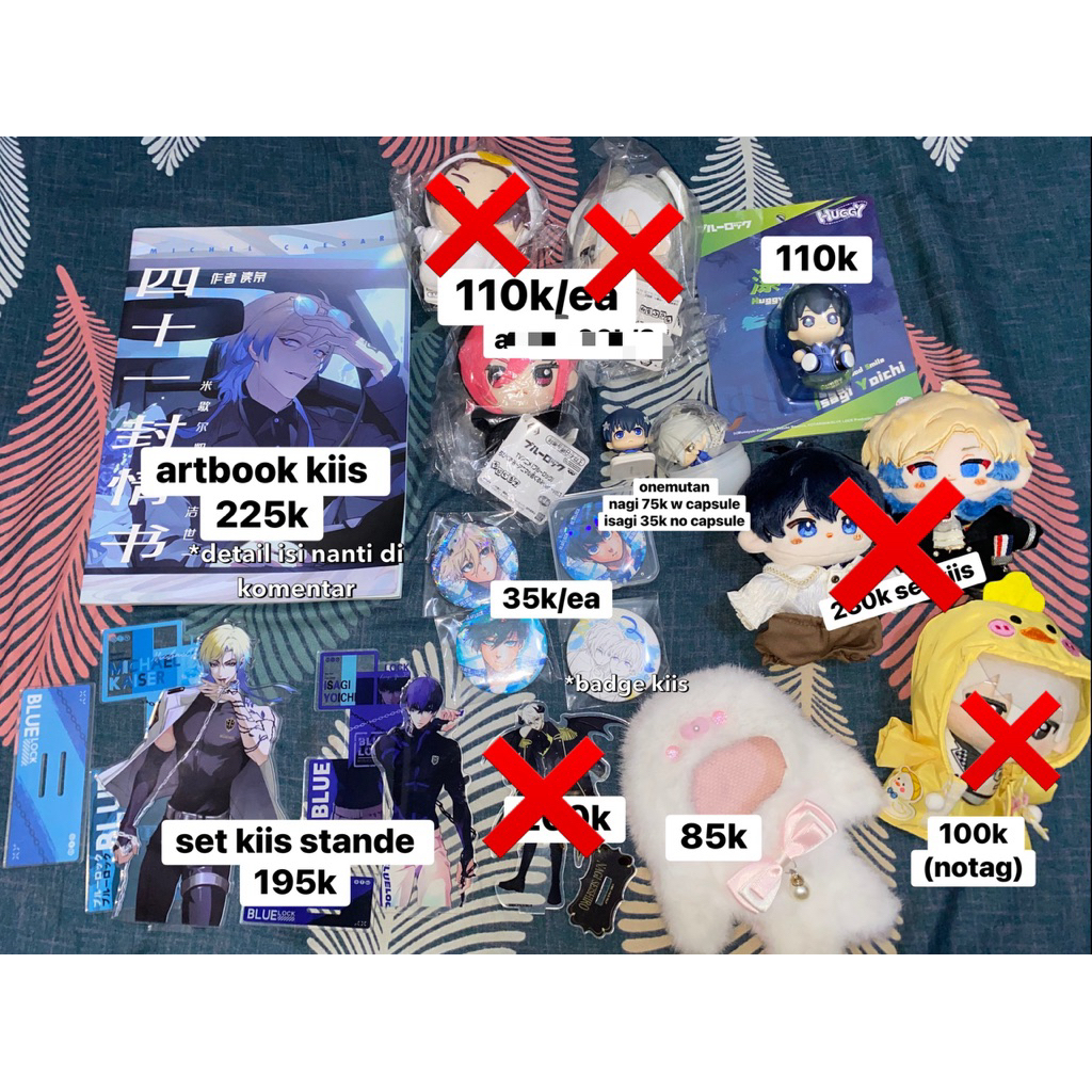CLEARANCE READY STOCK BLUELOCK MERCH ARTBOOK KIIS BADGE STANDEE CHIBIGURUMI ONEMUTAN ISAGI RIN NAGI 