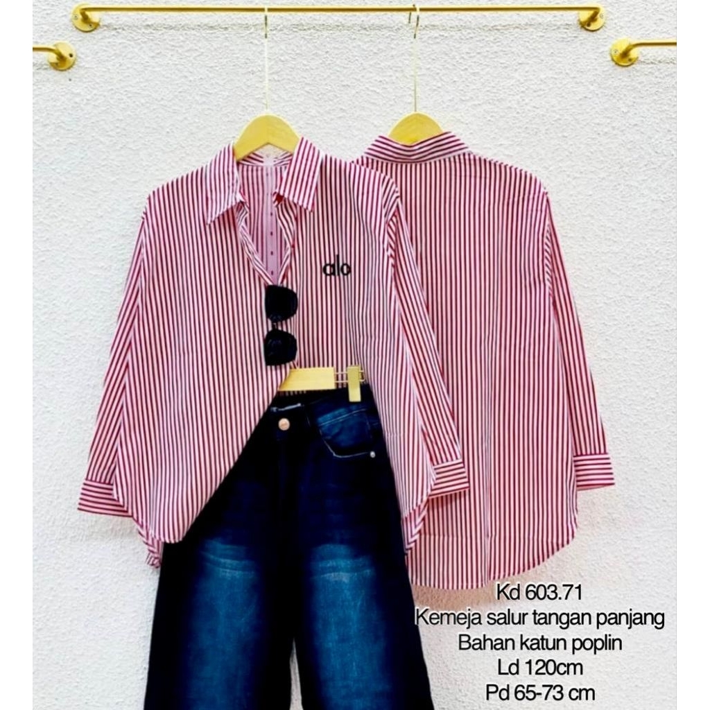 Kemeja Merah Putih Wanita / Kemeja Wanita Merah Putih Oversize / Atasan Merah Putih Wanita Jumbo / B