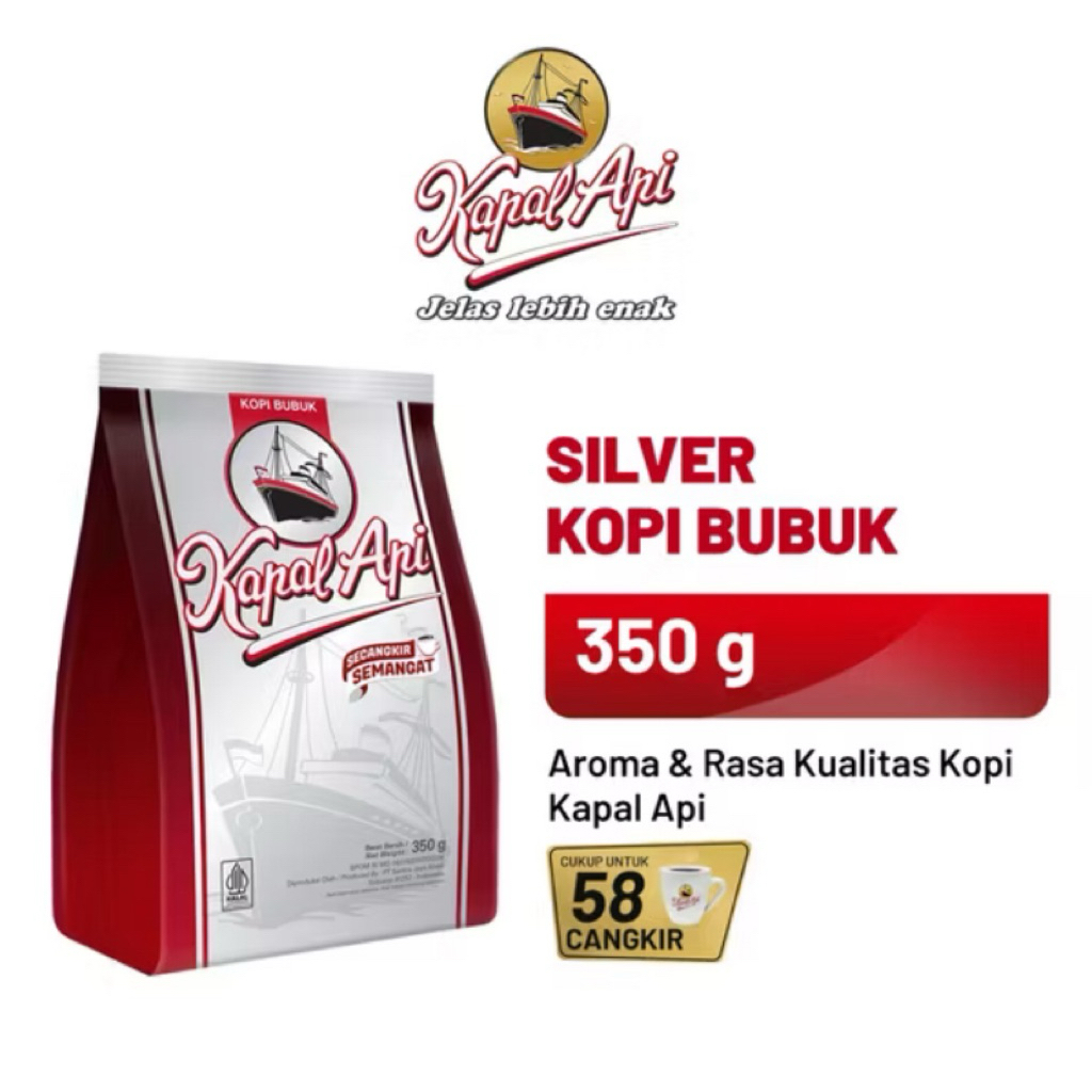 

Kapal Api Kopi Bubuk Silver 350g – Rasa Kuat, Aroma Nikmat, Cukup untuk 58 Cangkir