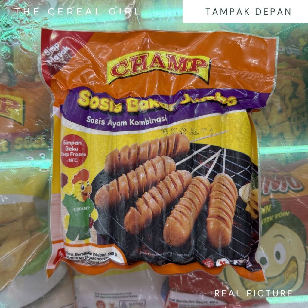 

[KONDISI BARU - 100% ORIGINAL] CHAMP Sosis Bakar Jumbo 500gr - Sosis Ayam Kombinasi