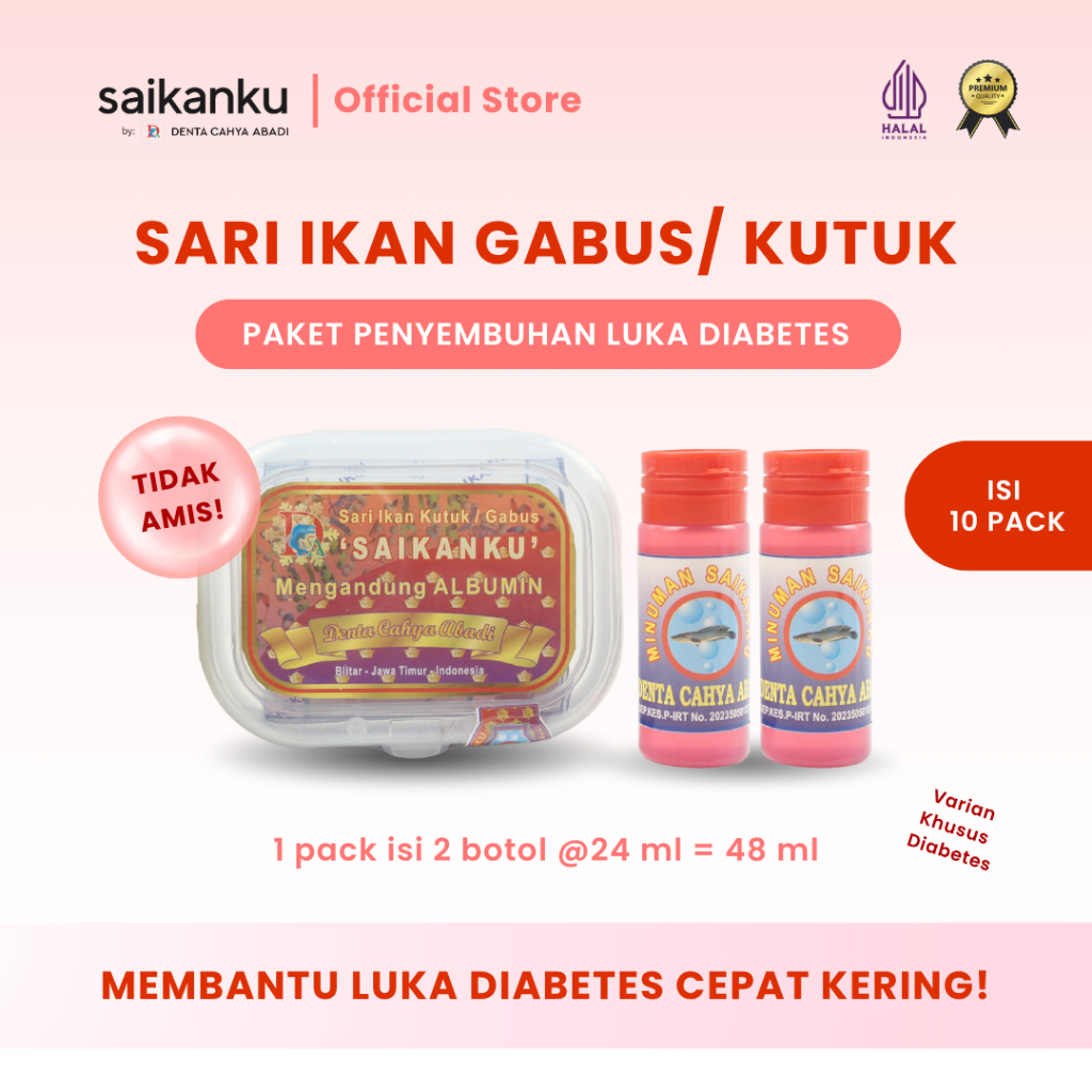 PAKET 10 PACK - SAIKANKU Sari Ikan Gabus untuk Luka Diabetes Albumin Ekstrak Ikan Gabus Cair