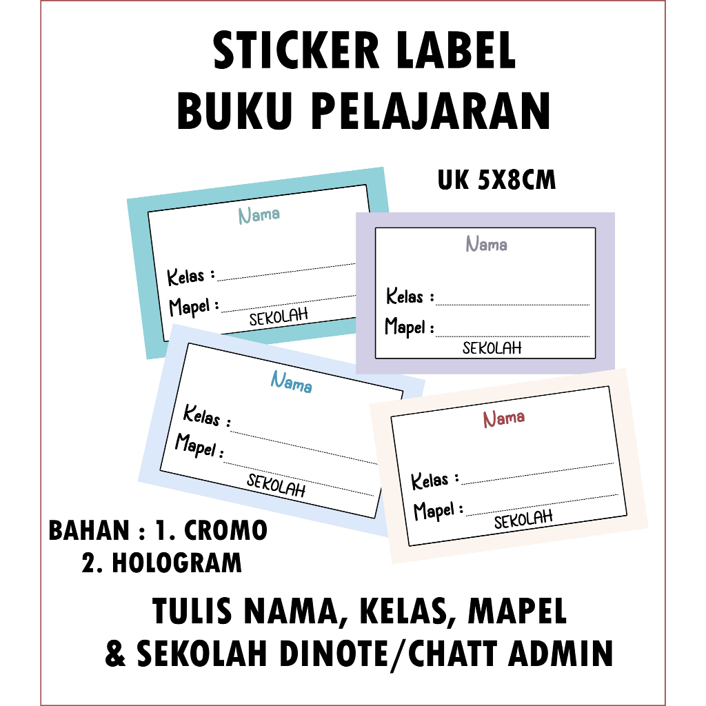 

CUSTOM NAMA LABEL NAMA CROMO / HOLOGRAM 14PCS