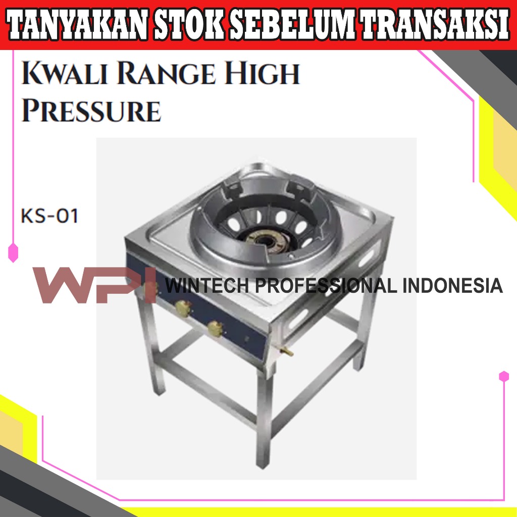 Crown Horeca KS-01 Gas Kwali Range High Pressure 1 Burner Wok Range - 1 tungku Kompor Standart Resto
