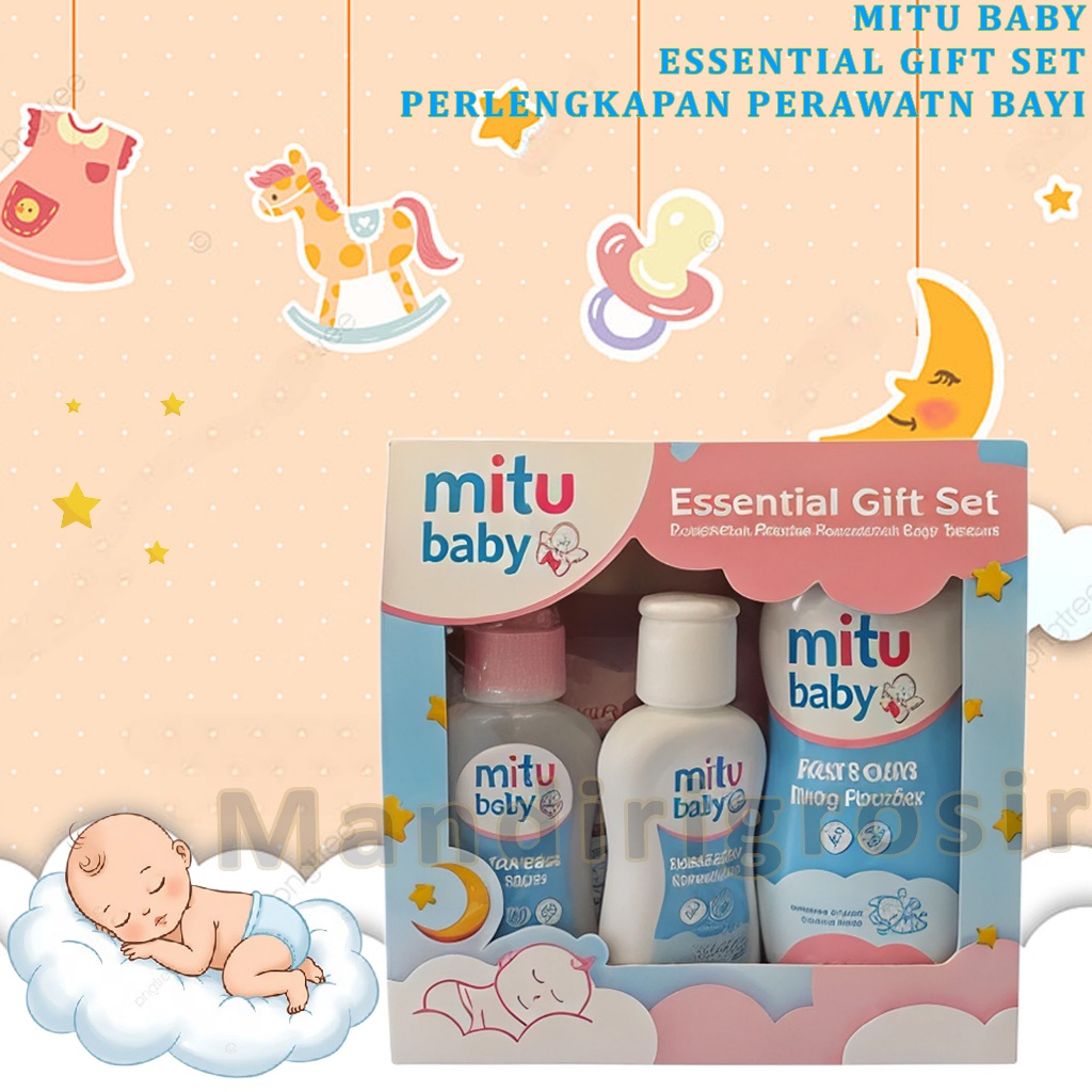 Essential Gift Set * Mitu Baby * Perlengkapan Perawatan Bayi * Isi Set 4pcs
