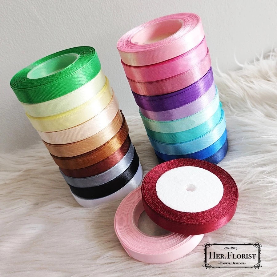 

HER.GS PITA SATIN LEBAR 1/2 INCH / 1,25 CM PITA KADO 1.25CM GIFT BOUQUET BUNGA DEKORASI