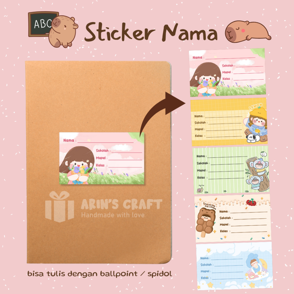 

Sticker Buku Pelajaran / Sticker Nama / Sticker Buku Sekolahan / Label Nama Buku / Stikcer Buku