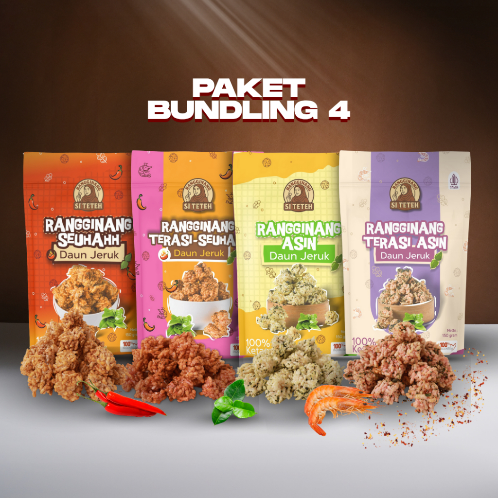 

[PAKET BUNDLING] Rengginang Bulat Mini - ALL VARIAN – Ranginang SiTeteh – 150gr x 4