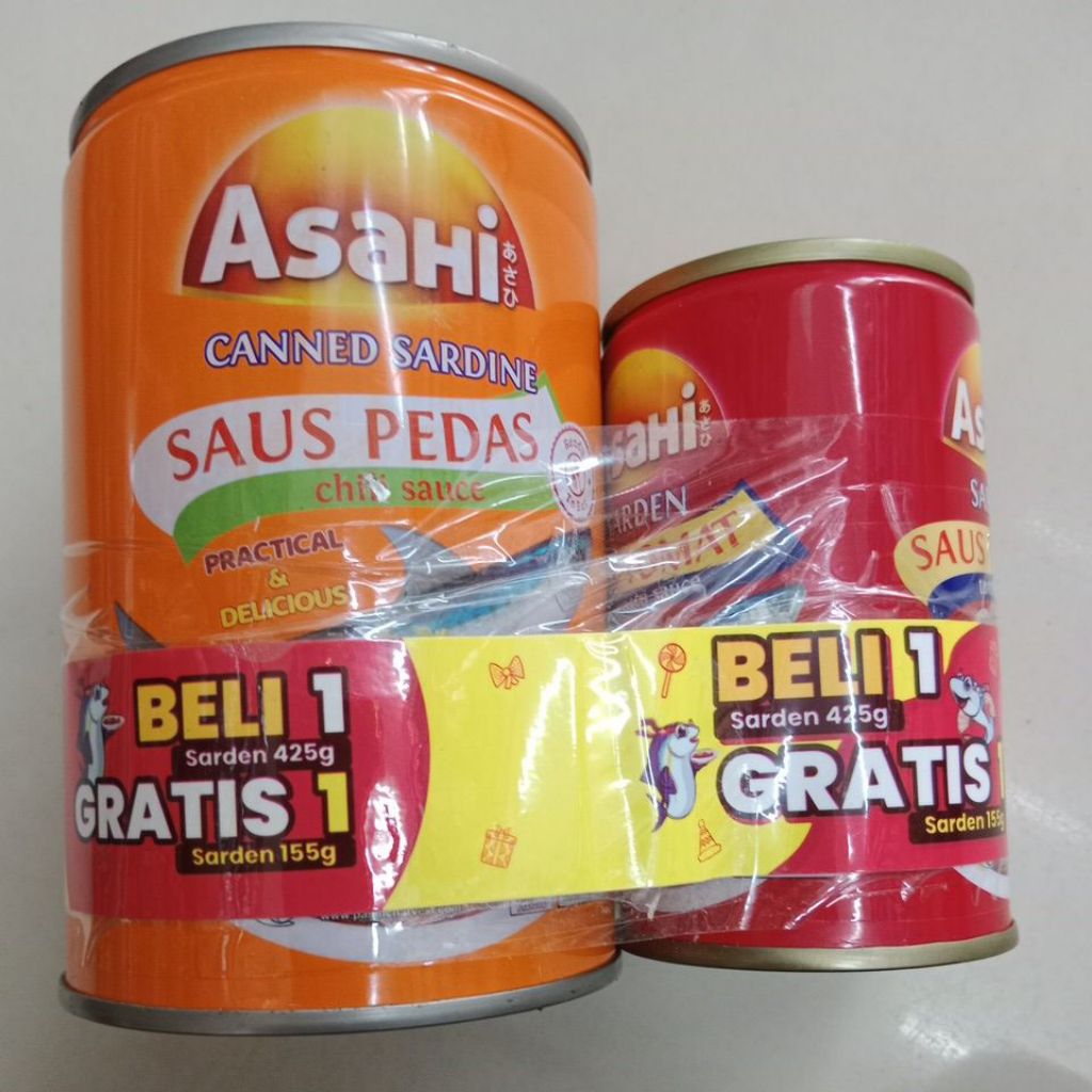 

PROMO!! ASAHI SARDEN SAUS PEDAS 425GRAM GRATIS SARDEN SAUS TOMAT 155GRAM