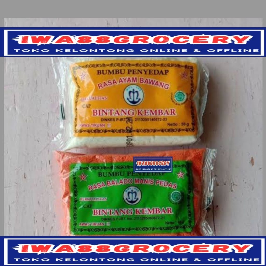 

Bintang kembar bumbu penyedap basrengcimolmakroni 1sachet