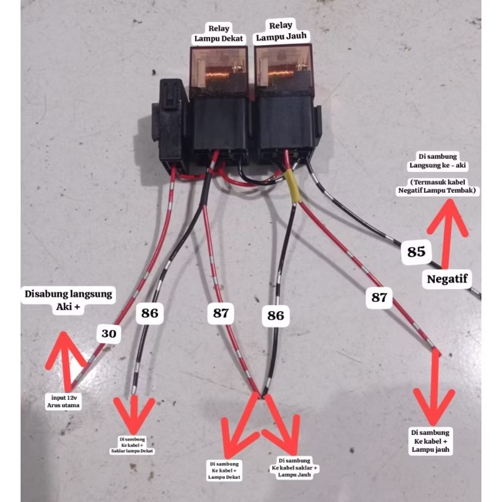 Relay lampu 2 mode untuk billed daymaker lampu tembak  d2 laser relay 4 kaki