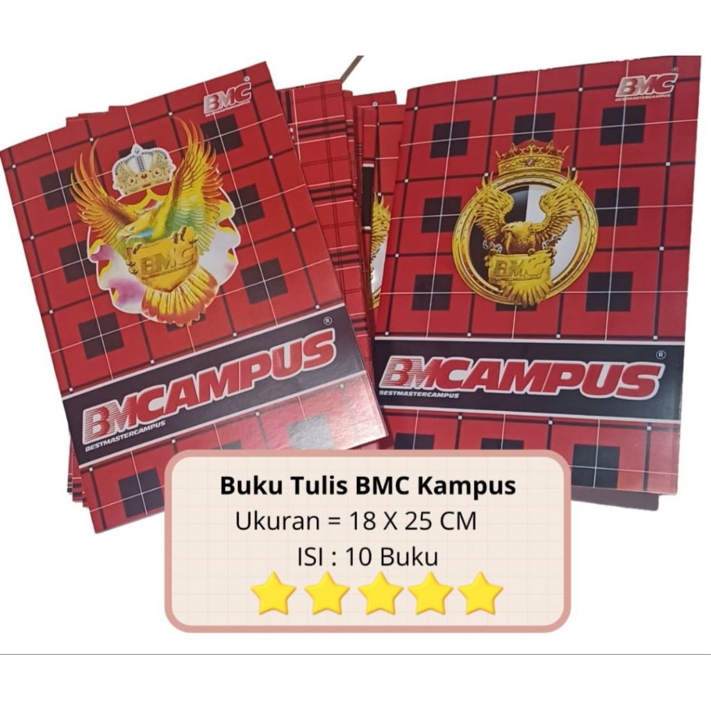 

BUKU Tulis BMC Campus Besar Boxy isi:36 Lembar ¹/² Pack(5Buku)