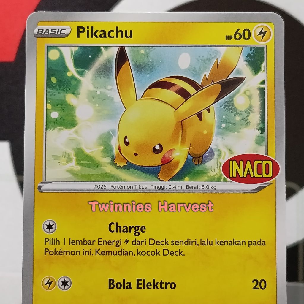 Kartu TCG Pokemon Indonesia Promo INACO 2021 Trading Card Game : Pikachu