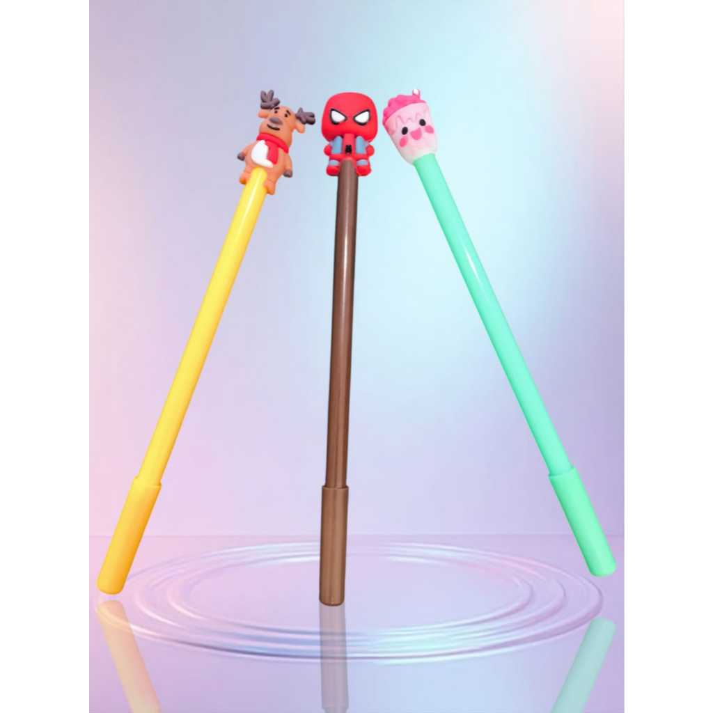 

[cod bisa] bolpen gel karakter pulpen gel karakter lucu unik