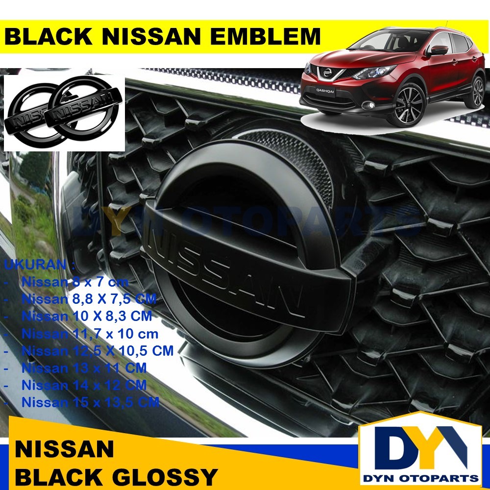 DYN250- Logo Emblem Lambang Nissan Black Glossy Logo nissan Hitam Glossy model ORI