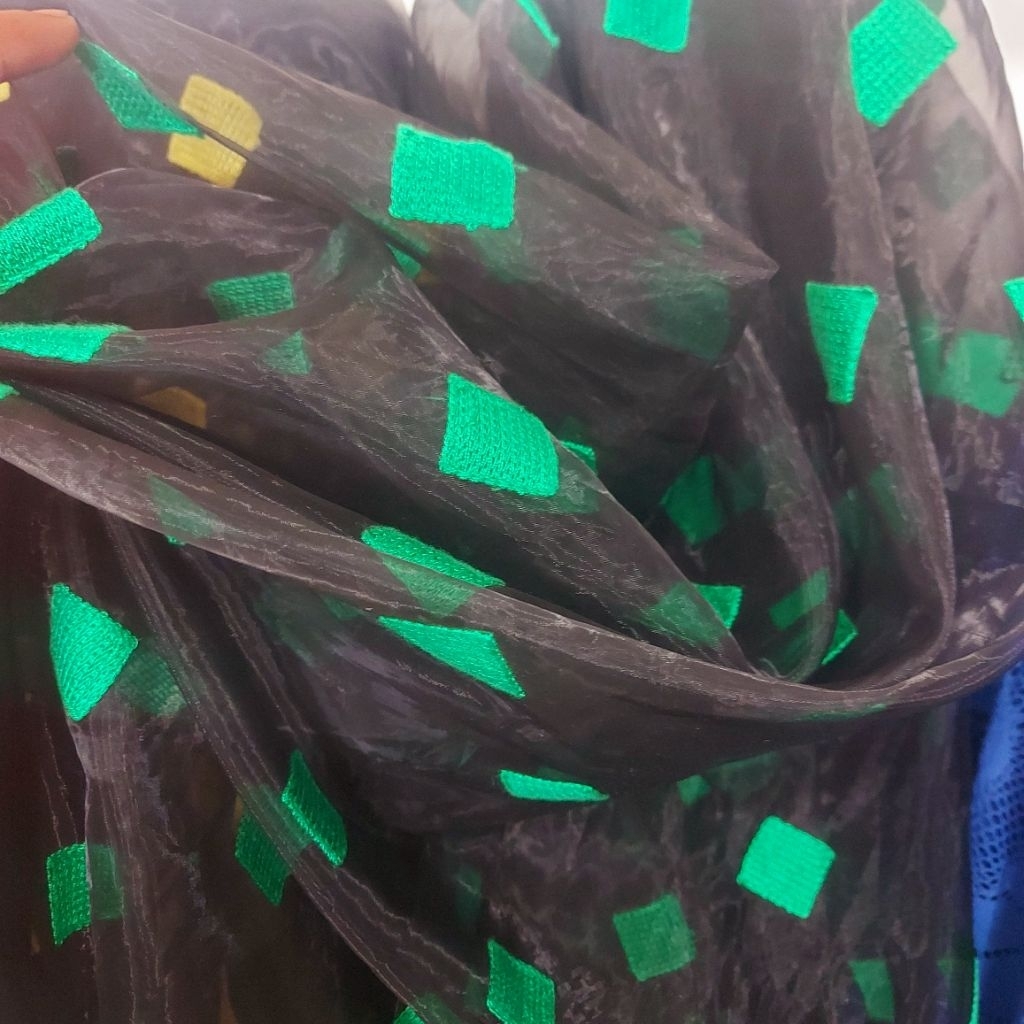 kain organza kaca - kain organza bordir  - kain organza original  - kain organza meteran  - (hijau )