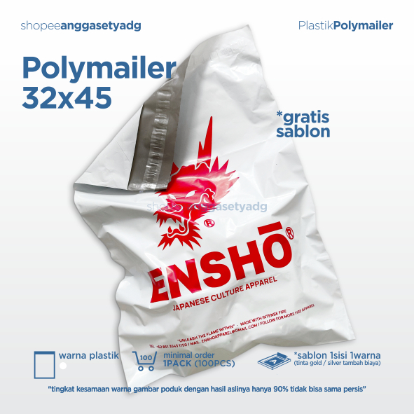 

Plastik Polymailer Size 32x45 Sablon Plastik Packing