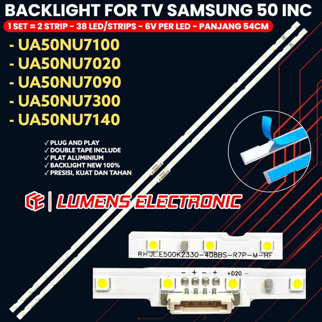 BACKLIGHT TV LED SAMSUNG 50 INCH UA 50NU7100 50NU7300 50NU7020 50NU7090 50NU7140 UA50NU7100 UA50NU73