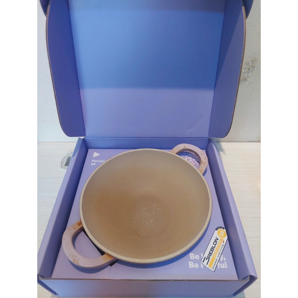 Preloved Debellin Tone Personal Wok 24 cm - Hydrangea - Wajan Granite Anti Lengket Bekas Murah