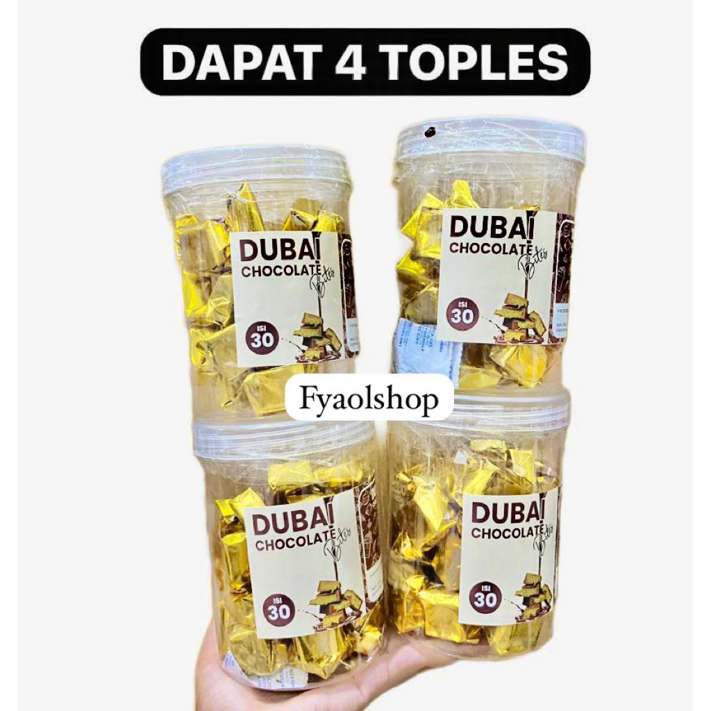 

DAPAT 4 COKLAT DUBAI TOPLES ISI 30 PCS COKLAT ISI KUNAFA